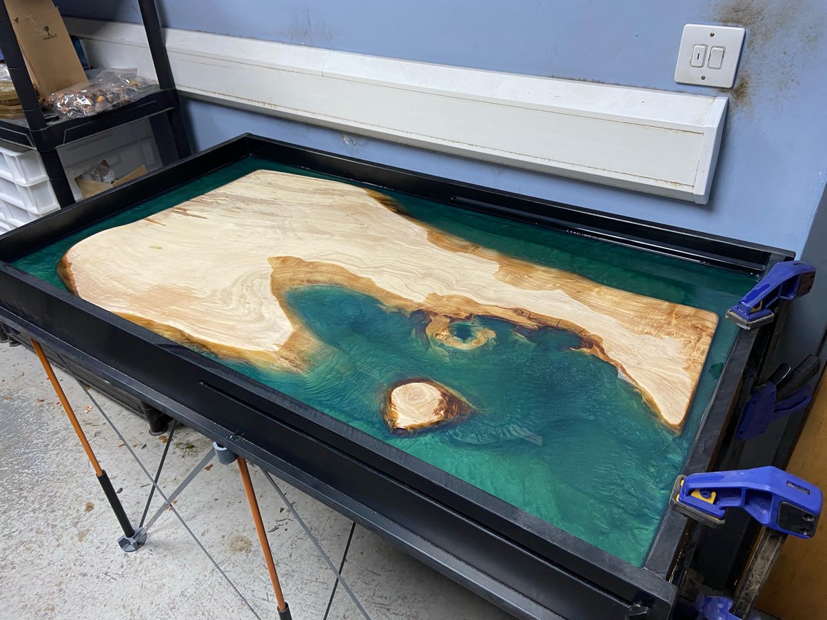 northcountryken's tweet photo. 2 new Tables in the making this week, final Resin pours tomorrow & should be out of the moulds by Monday #woodworking #workshop #hexham #northumberland #rivertables #resinart https://t.co/BewW2Ap4ei