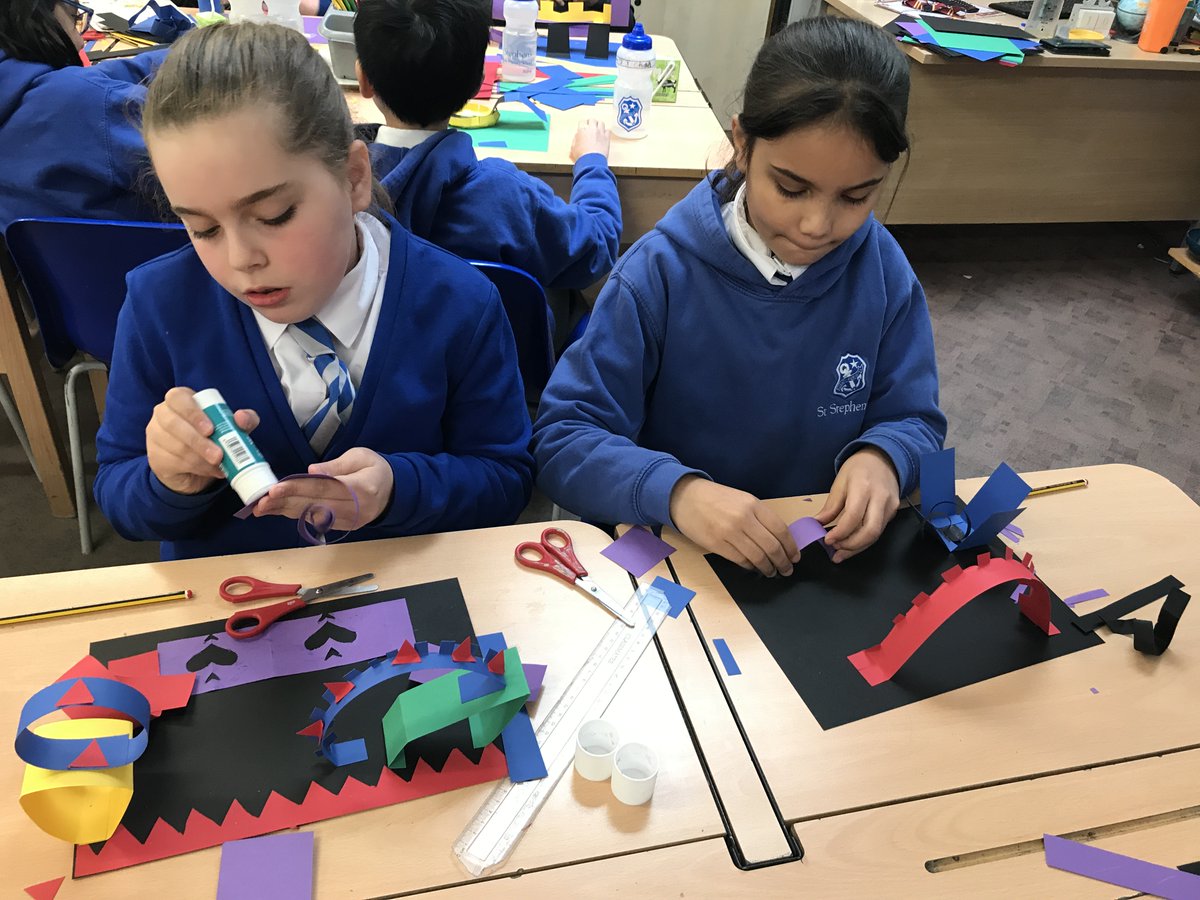 ststephenscps's tweet image. In art, Year 5 have been learning about sculptures. They created their own abstract paper cities using paper sculpting techniques. #papersculpting