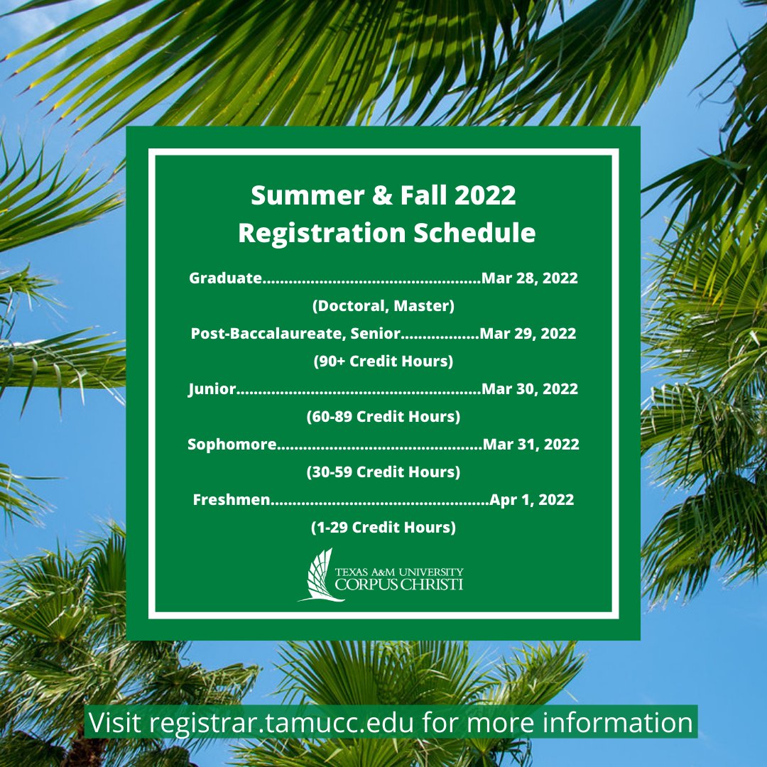 Tamucc Fall 2022 Schedule Tamucc Registrar's Office (@Tamuccregistrar) / Twitter