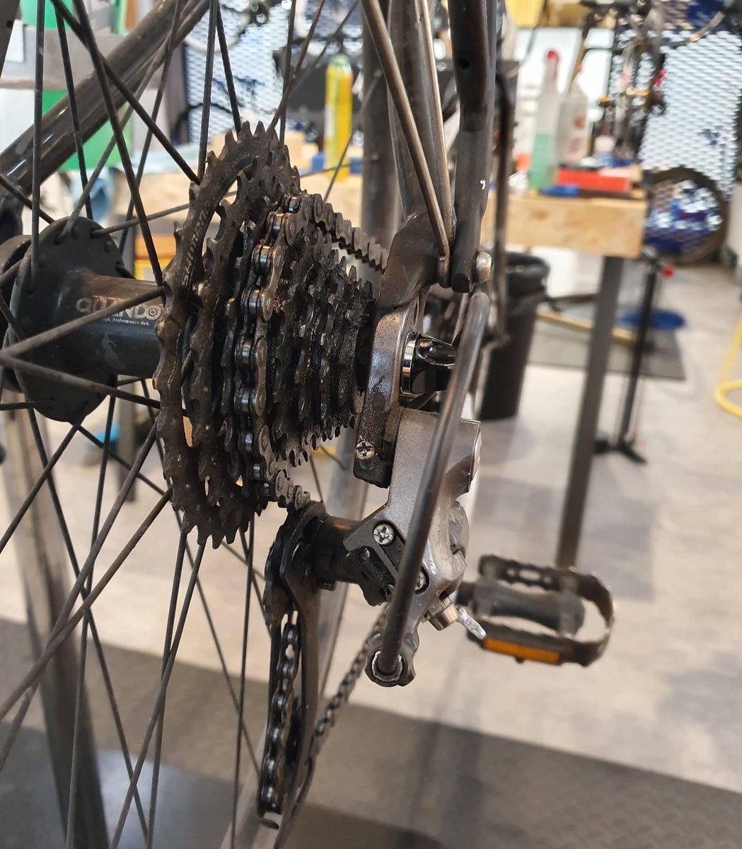 FixYourCycle's tweet photo. Silver service with new brakes, chain and cassette in our #wembley hub 

#fixyourcycle #bike #maintenance #london #ebike #ebikes #cycling #cycle #bicycle #bikeshop #repairs #londoncycling #ride #safety #fix #cycle #cyclelife #rider #cyclinglife #ridingbike #bikerepair https://t.co/xoKqOBkbl1