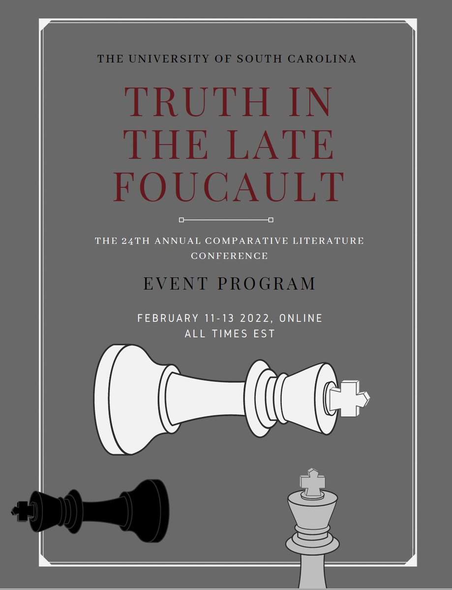 clements_niki's tweet image. Looking forward to hearing Sandra Boehringer, Edward McGushin, Alex Dressler, Laurie Laufer, &amp;amp; others over the next three days "at" /Truth in Late Foucault/, hosted by Paul Allen Miller, Alex Beecroft, and Jie Guo of USCarolina. Register for zoom here! sc.edu/study/colleges…