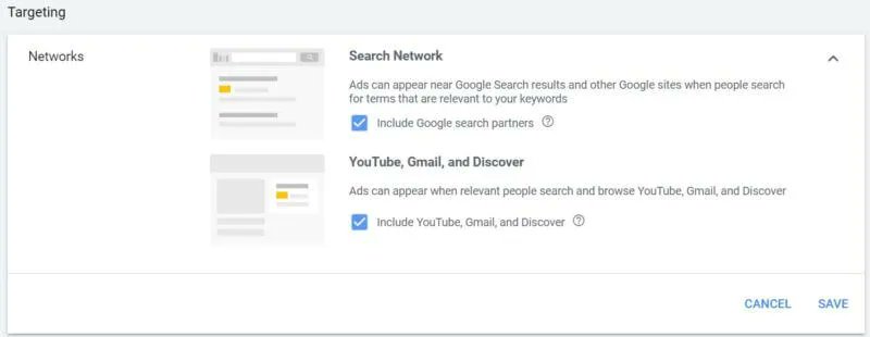 Desde hoy, las campañas Standard de Google Shopping no permiten seleccionar de forma independiente los placement Youtube/Discover/Gmail; si queremos que seguir apareciendo en ellos, tendremos que seleccionar "Google Search Partners", donde pasan a estar incluidos #googleads