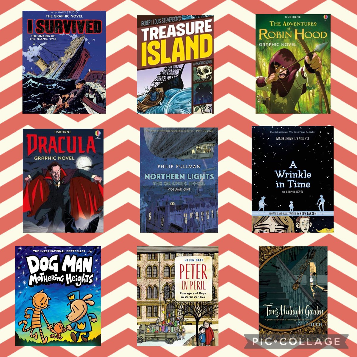 Some of our TRG recommendations for graphic novels (and one or two others to tempt!) Some fantastic discussion tonight about how powerful graphic novels can be to entice readers <a href="/OpenUni_RfP/">Reading for Pleasure 🧶</a> <a href="/TeresaCremin/">Teresa Cremin CBE</a> <a href="/NorthTyneSLS/">North Tyneside SLS</a>