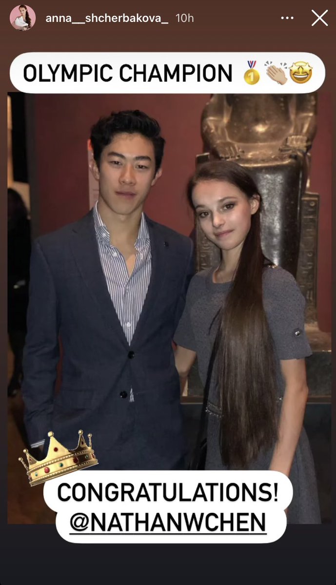quad_flip's tweet photo. “OLYMPIC CHAMPION 🥇👏🤩

CONGRATULATIONS @nathanwchen”

-Anna Shcherbakova, World Champion https://t.co/1P1eLGonub