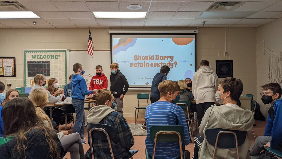 MsMainelli's tweet photo. Debate Day to finish off our Outsiders Extension! All of our teams did a wonderful job. 🌟 https://t.co/Q5hZJKbtr7