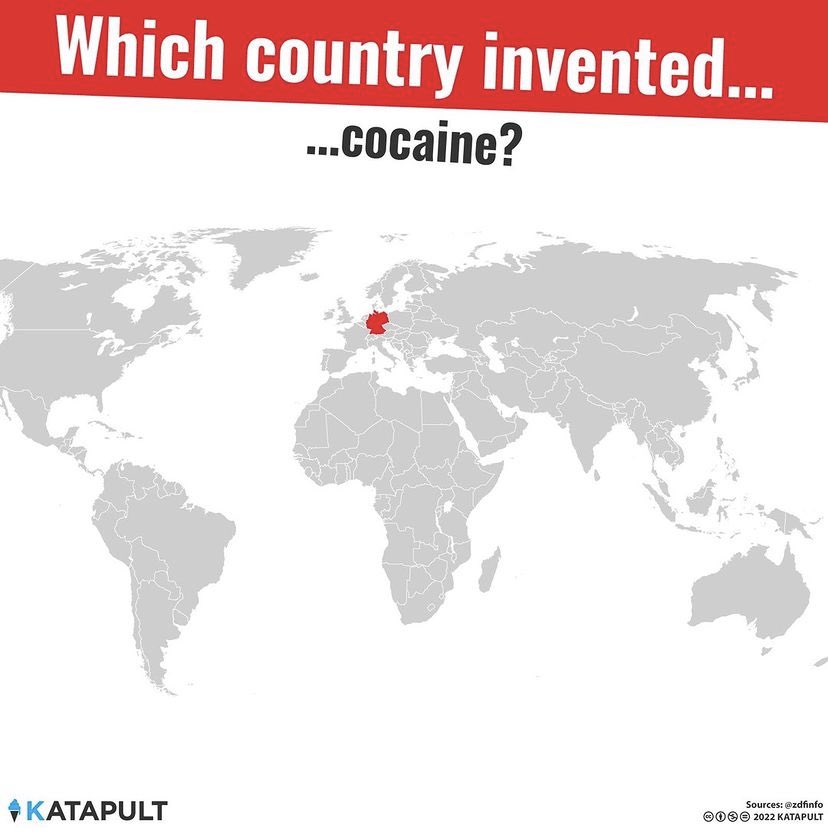 katapultmaps's tweet photo. #germany gettin absolutely zooted 
.
#cocaine #mdma #heroin #speed #drugs #drug #high #statistics #funfact #meme https://t.co/imgLRTX16b