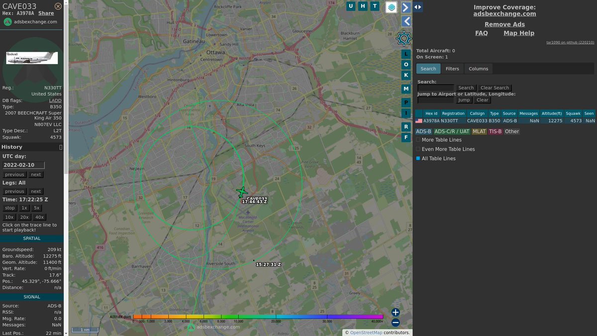 steffanwatkins's tweet photo. 🚨 This seems to be an American-registered spook plane that may be collecting the identities of every cell phone and sim card in Ottawa right now, or even intercepting cell phone communication for anyone in range.

https://t.co/B0fJDzihP6 https://t.co/yshTtXI3KF