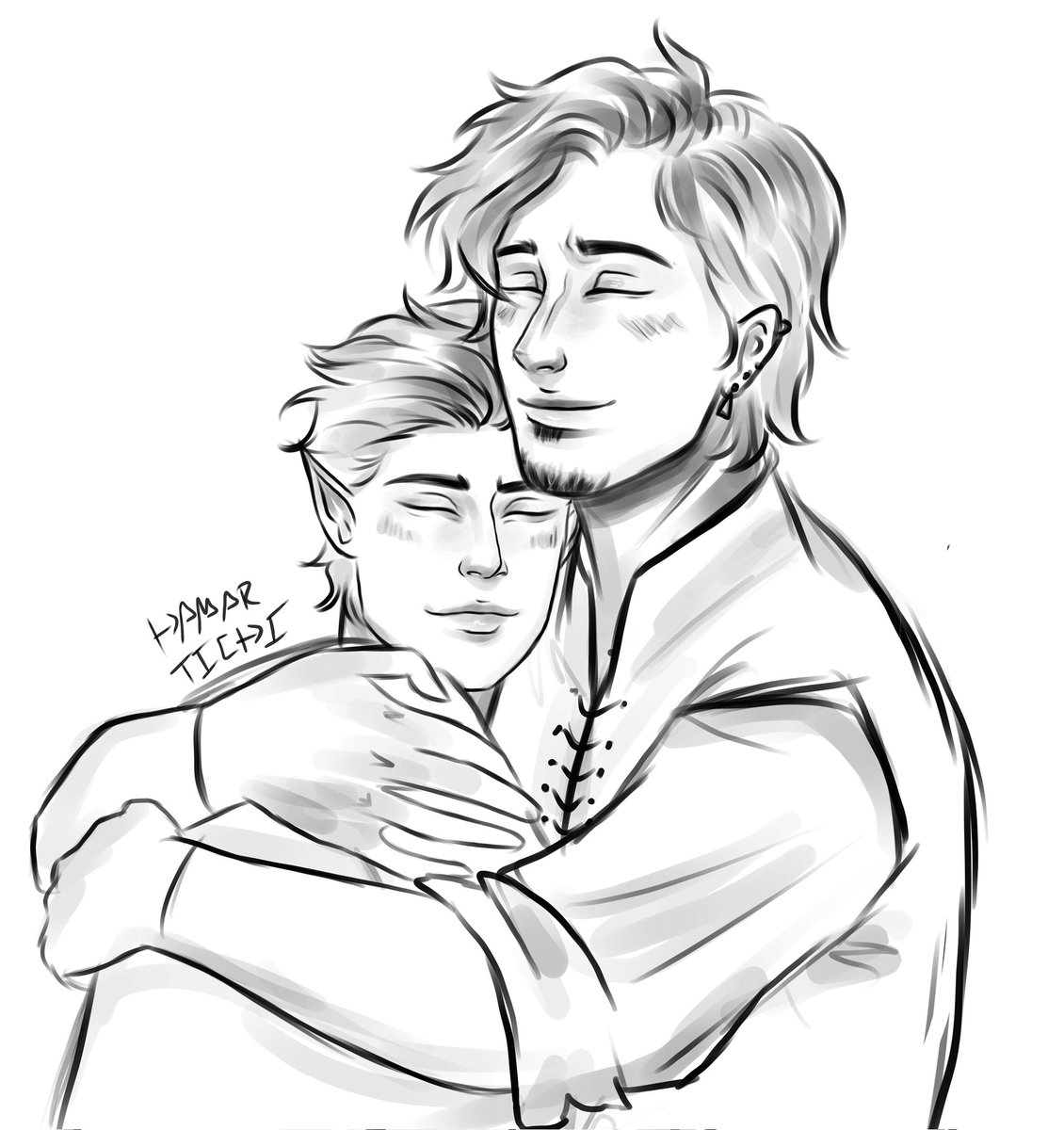 Be gay, do crimes, cuddle your himbo and embrace the affection 💙🧡.

- @artaganys ✨☺💕

#dnd