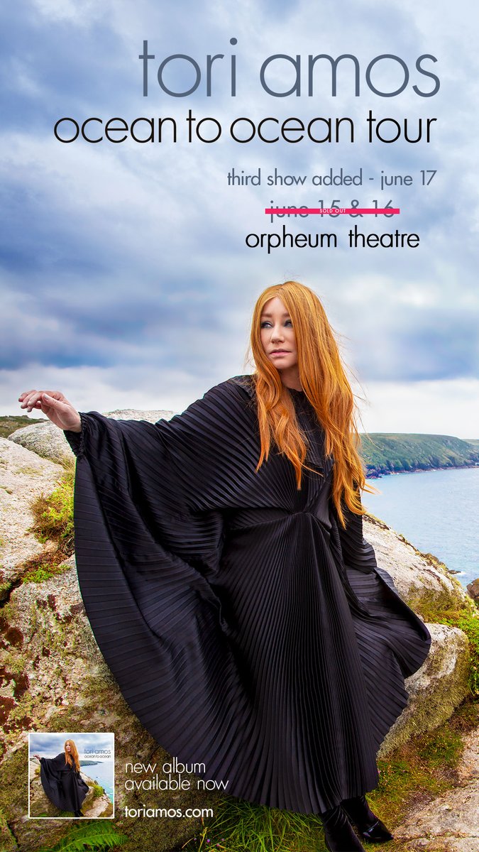 toriamos's tweet image. LOS ANGELES 3RD SHOW ADDED: 
Due to unprecedented demand … 
We have added a 3rd show in Los Angeles on 6/17 at @LAOrpheum 
Tickets go on-sale (TOMORROW) Friday, Feb 11th at 10:00 AM PT!
Click below for ticket links and info! 
bit.ly/ToriTourNA