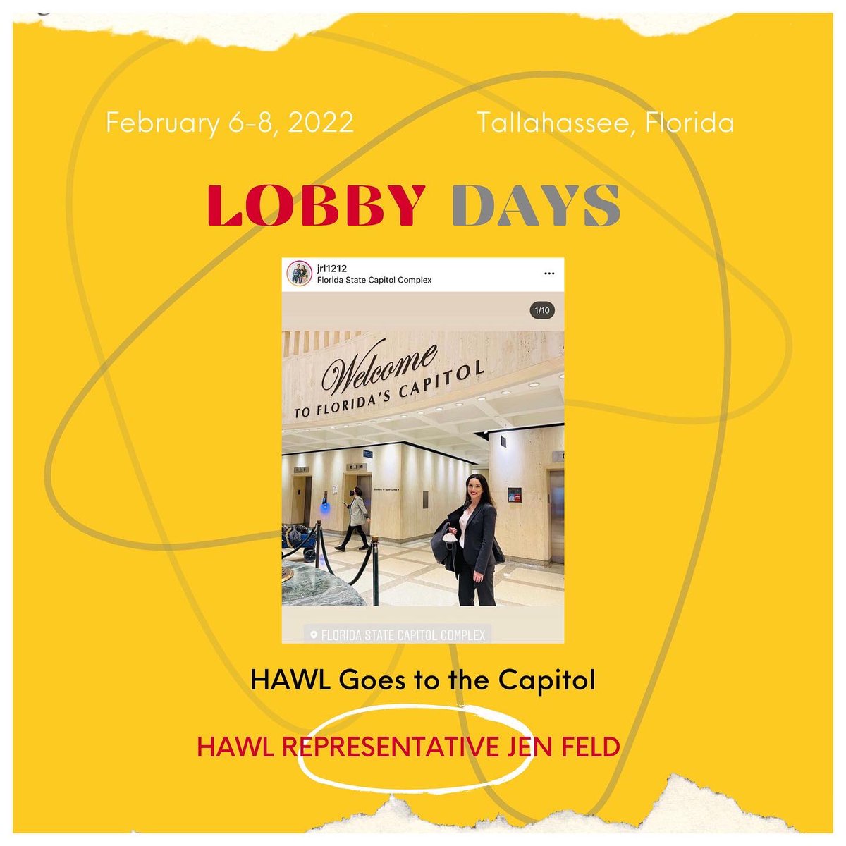 HAWLTampaBay's tweet photo. Big shout out to Jen Feld for representing us during #LobbyDays at the #Florida Capitol! #HAWL Members who attended were able to speak to lawmakers on issues important to them (like Lactation Spaces!), as well as mingle with other Members of @FAWL_FAWL from throughout the state. https://t.co/bMeas8XiXZ