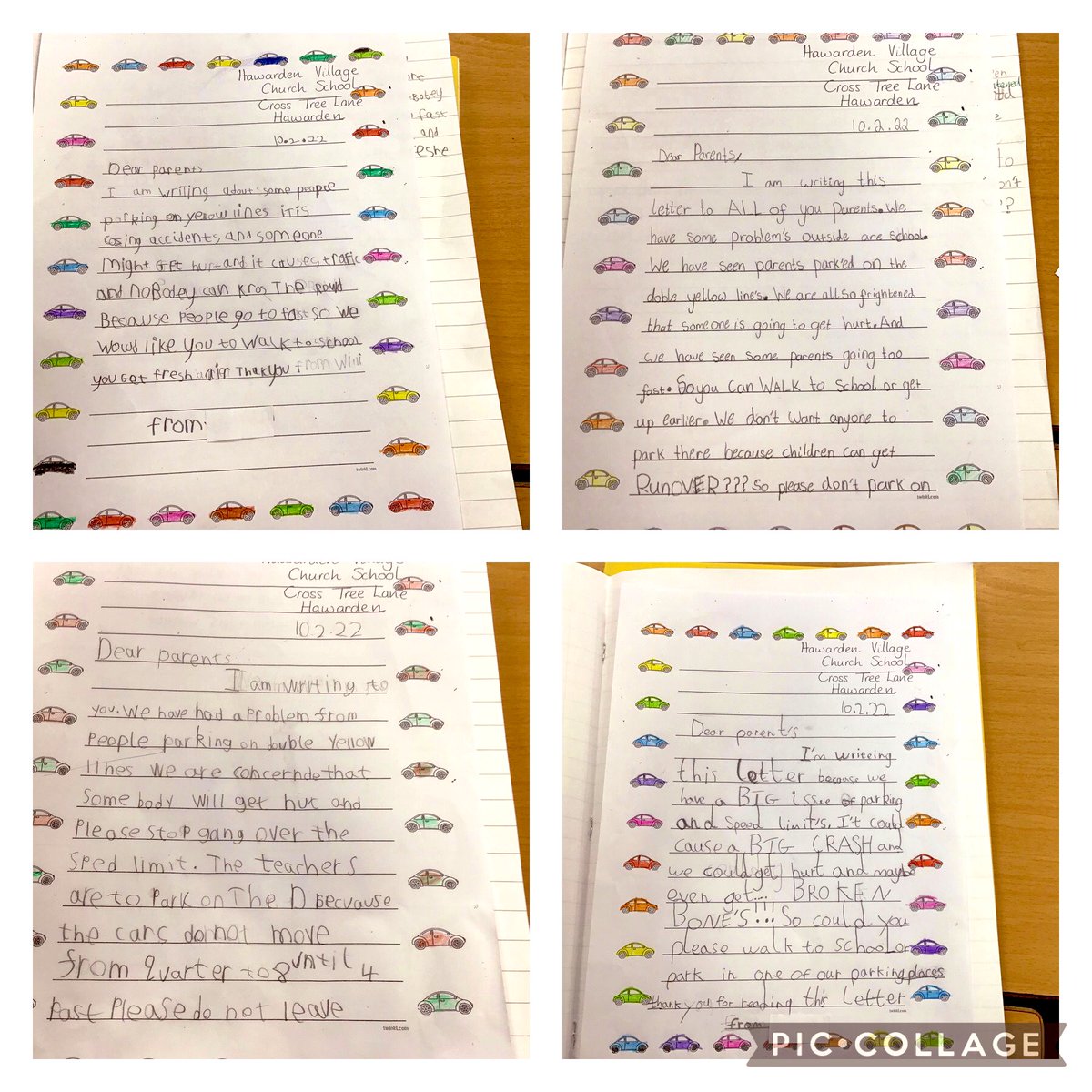 For part of 'Our community' week we have talked about the traffic problems outside school and our concerns about safety and decided to write some letters <a href="/HawardenVillage/">Hawarden Village</a> <a href="/hvcsparents/">hvcsparents</a> <a href="/NWPolice/">North Wales Police</a>