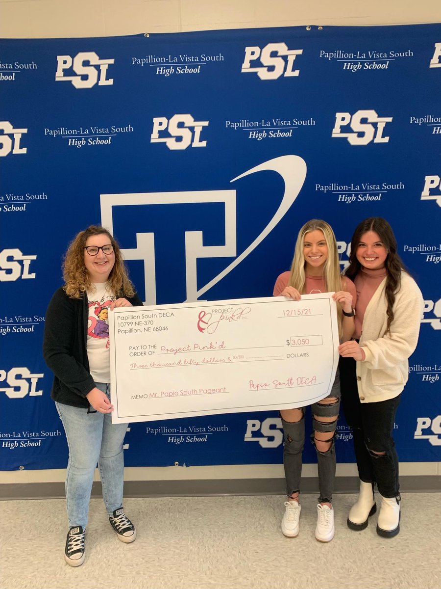ProjectPinkd's tweet photo. What is raised here. Stays here. Thank you to @PLSHSTitans DECA for raising over $3000 for Project Pink'd at their very first Mr. Papio South Pageant. @PapillionNe #bettertogether #whatsraisedherestayshere https://t.co/om5nI4vACa
