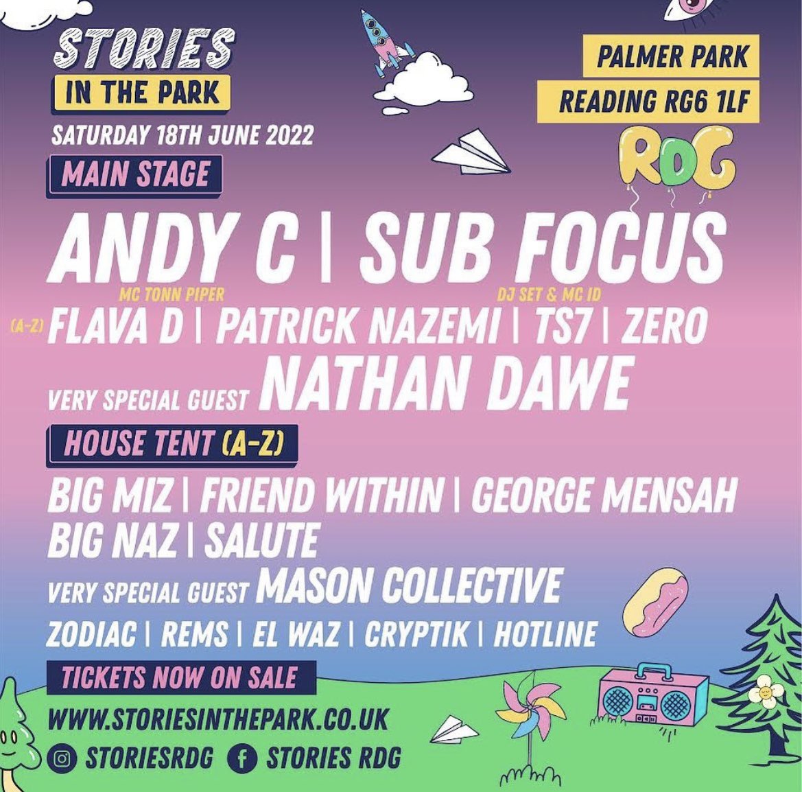 And the wait is over!! Stories In the Park LINEUP 2022🎪💗head over to our insta @ storiesrdg for our biggest competition ever🎊✨
