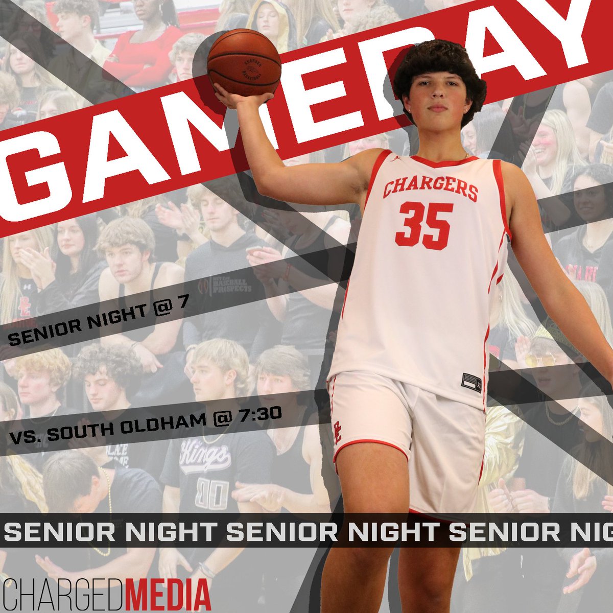 BE THERE! Come support your seniors for senior night at Charger Stadium tonight at 7. They take on South Oldham.