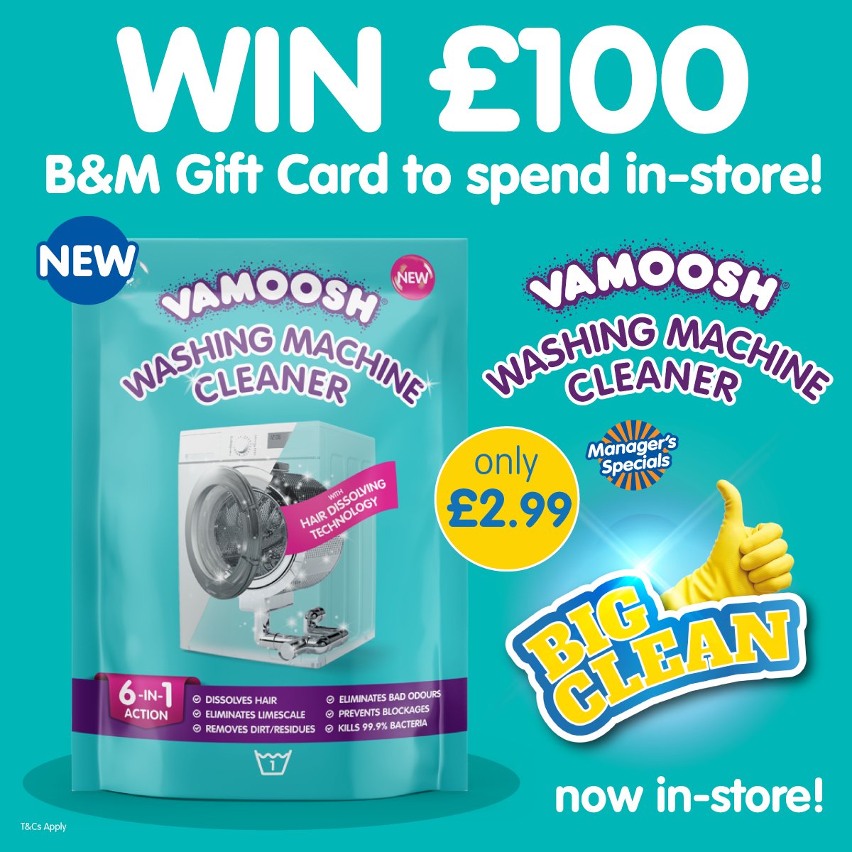 ✨ #COMPETITION TIME - ENDS SOON ✨

We've teamed up with <a href="/VamooshCleans/">Vamoosh Cleans</a> to giveaway a £100 B&amp;M Gift Card to ONE lucky winner!

For a chance to #WIN, simply 

1) FOLLOW US
2) RT this post
3) COMMENT #VamooshBM!

Competition ends 9am 15/2/22