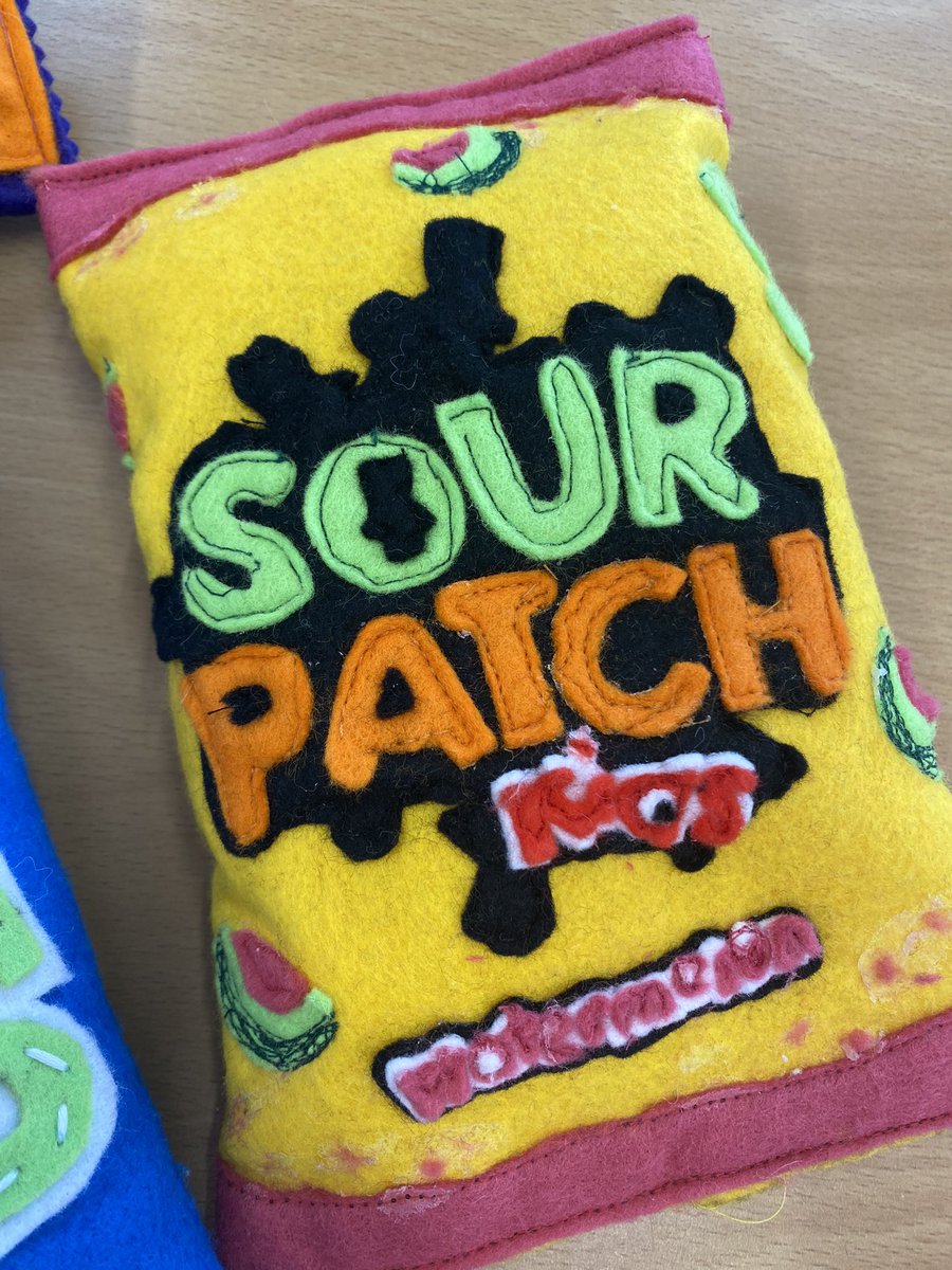 RMSTextiles's tweet photo. A sneak peak at some of the Yr 8 Food packaging! Looks good enough to eat! @RMSforGirls #food #textiles #feltsculpture #proudteacher #year8 #awesome https://t.co/4puKsKhBOr