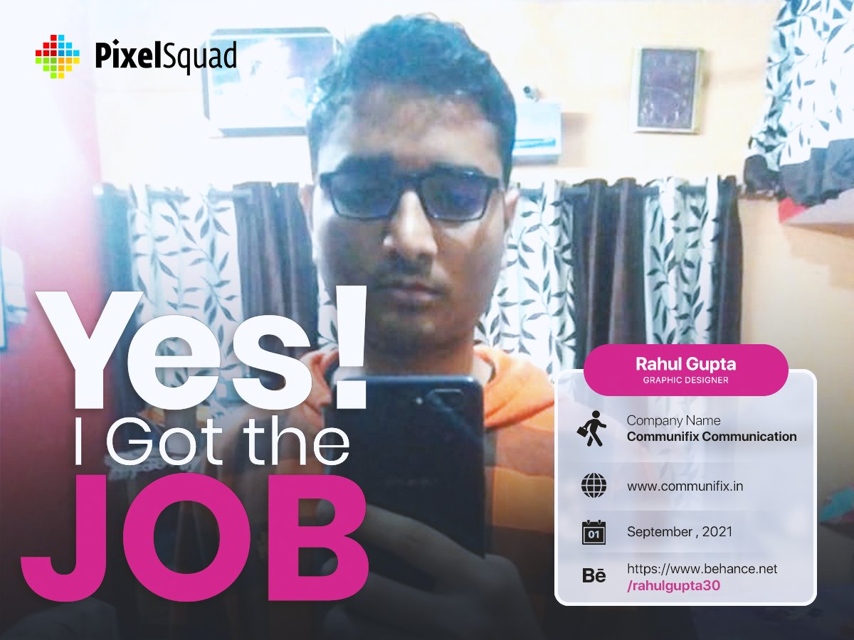 Pixelsquad77's tweet photo. May your first job bring you more opportunities and success! Best wishes to you!

Rahul's Portfolio: https://t.co/VzgvdBLGM0

#PixelSquad #WebDesign #GraphicDesign #Art #SociaMedia #UI #UX #video #animation #Jobs #Hiring #vicancy https://t.co/cZIgwq5l0B