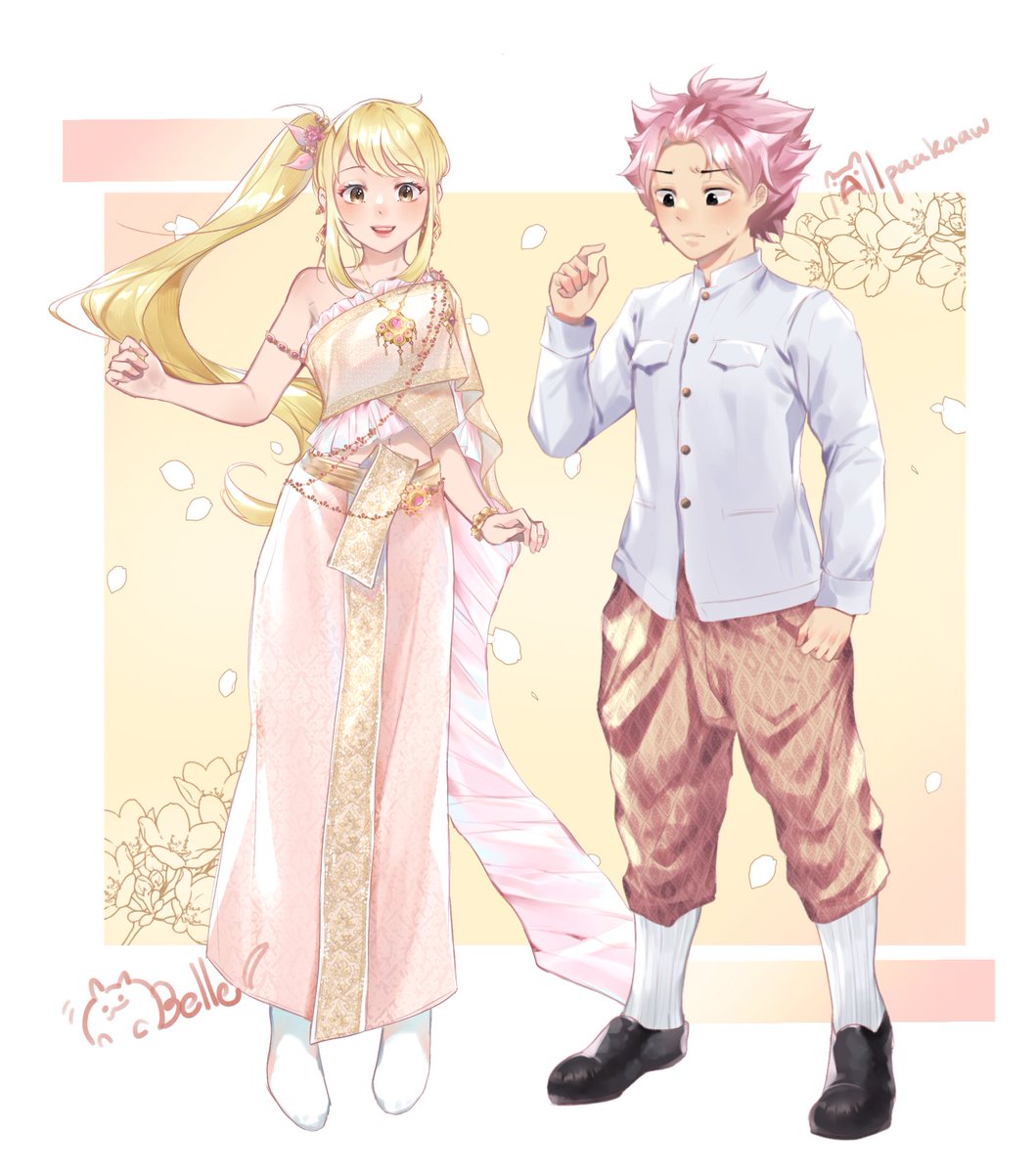Cat7Kori's tweet photo. 🔥🌟 [ NaLu - Thai Traditional Dresses ] 🇹🇭

I really love this art set🌟
Thanks to my friend for help me making my wish become true😭💖
Lineart : me | coloring : my friend🎉

❌Please don't save or report without permissions❌

#Fairytail #Nalu #digitalart #Thaitraditional https://t.co/pkcVunofyw