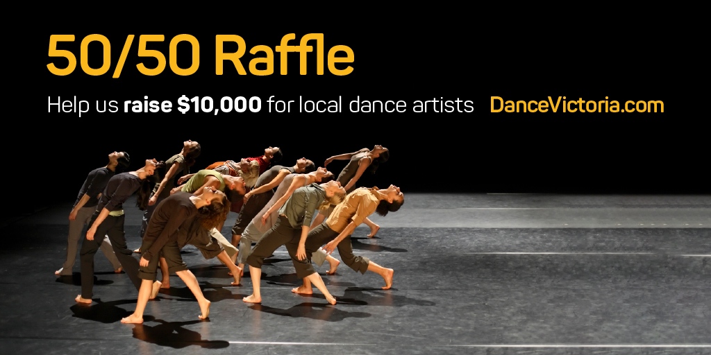 You can make a difference for local dance artists through our 50/50 raffle in support of residencies, studio access &amp; dance creation. Chance to win half the proceeds! $1000 winnings min. bit.ly/3IJUxqM
