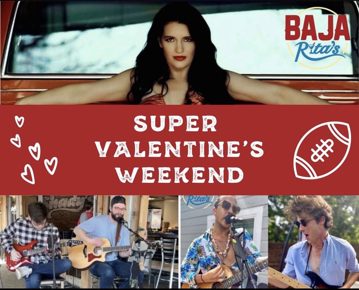 Happy Feb, amigos, #BajaRita's is celebrating BIG this weekend!💃🏽 👇🏾

🏈 𝗦𝗨𝗣𝗘𝗥 𝗩𝗔𝗟𝗘𝗡𝗧𝗜𝗡𝗘'𝗦 𝗪𝗘𝗘𝗞𝗘𝗡𝗗 💕

Whether you're looking for a pre V-day date night, a fun Galentine's with your amigas, or a spot to watch the BIG GAME, don't miss #HappyHour all wknd!🌮