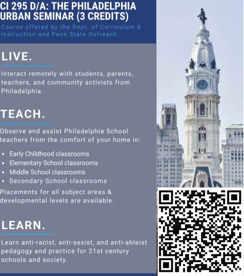 Penn State College of Education Student Council (@psu_esc) on Twitter photo Check out this amazing opportunity offered by the <a href="/PSU_CollegeOfEd/">Penn State College of Education</a> ! The Philadelphia Urban Seminar is a Maymester course that teaches anti-racist, anti-sexist, and anti-ableist pedagogy. This course can be truly life changing and a wonderful experience!📚💙 Check out this amazing opportunity offered by the <a href="/PSU_CollegeOfEd/">Penn State College of Education</a> ! The Philadelphia Urban Seminar is a Maymester course that teaches anti-racist, anti-sexist, and anti-ableist pedagogy. This course can be truly life changing and a wonderful experience!📚💙