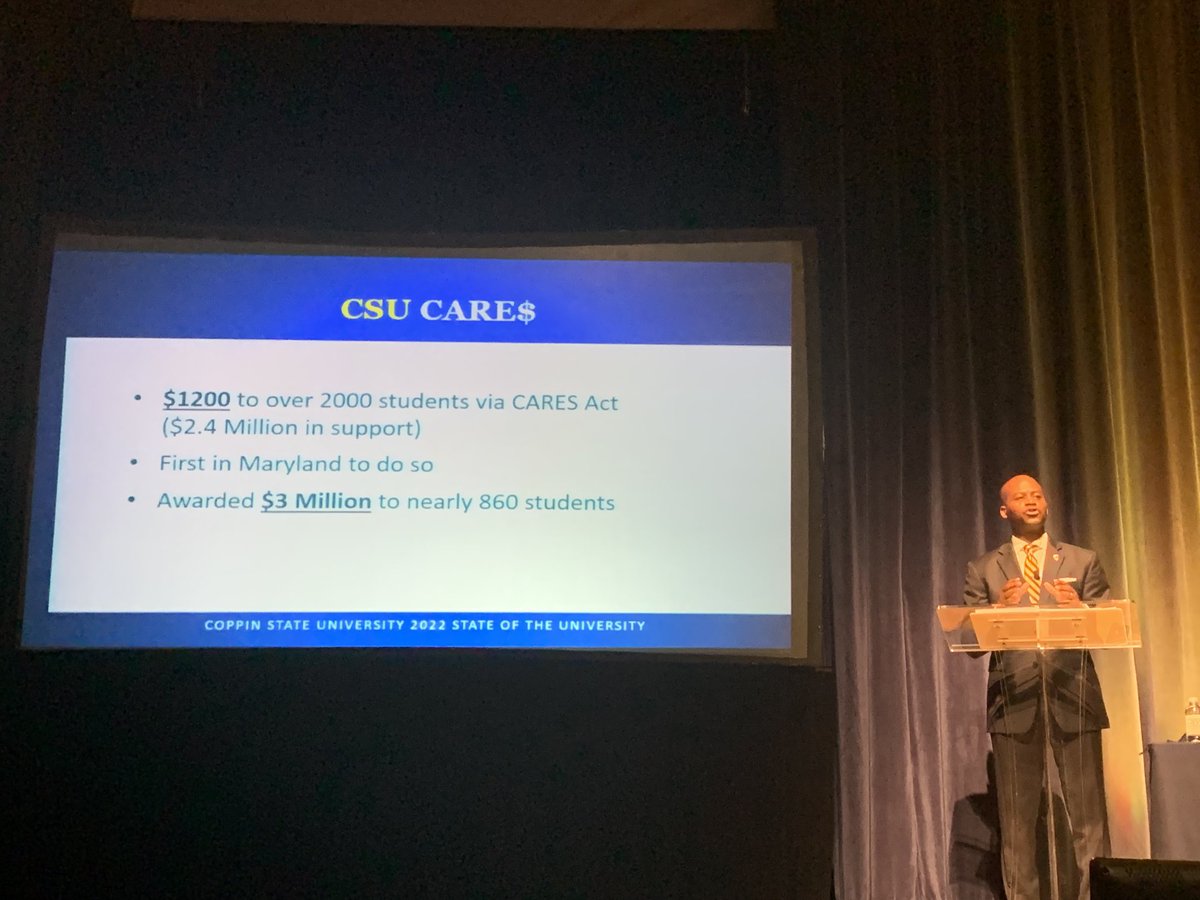aelhaggan's tweet image. CSU CARE$ ⁦@CoppinStateUniv⁩ ⁦@CoppinPresident⁩ 2022 State of the University Address ⁦@CSUalums⁩ #hbcu #csutech