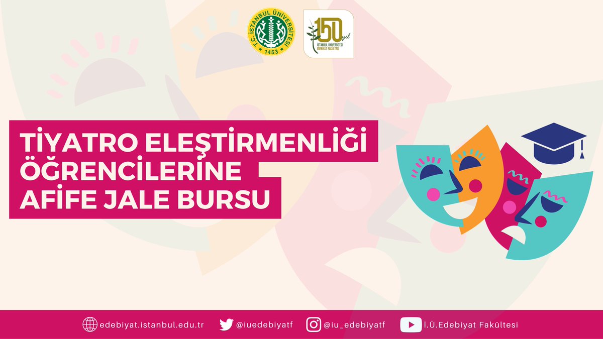 iuedebiyatf's tweet photo. Fakültemiz @iudramaturji Tiyatro Eleştirmenliği ve Dramaturji Bölümü kadın öğrencileri, Toplum Gönüllüleri Vakfı burs programı kapsamında verilecek “Afife Jale Bursu” için başvuru yapabilir. #tiyatro #dramaturji #burs 

Burs Başvurusu İçin: 👉 https://t.co/KfDlqaYlnl https://t.co/b6uKrivd0j