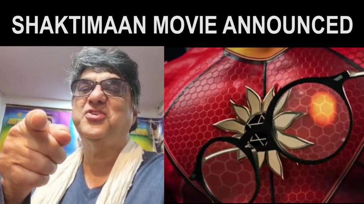 actmukeshkhanna's tweet photo. Main late ho gaya hoon aapko batane  me. Kyonki ye khabar viral ho chuki hai ki hum  Shaktimaan film bana rahen hain. Phir bhi mera ye farz banta hai ki main aapse kahoon ki jo maine wada kiya tha wo pura kar diya hai shaktimaan film is announced today !!! https://t.co/2OEvOxCLN3 https://t.co/enBacAHjHk