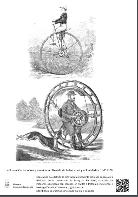 bibliounizar's tweet image. Seguimos #ColorOurCollection 2022 con unos velocípedos de "La Ilustración española y americana: Revista de bellas artes y actualidades", 1878.
 ¡Nos encantará compartirla si la ilumináis!
#Iluminanuestrascolecciones
Descarga de todas las colecciones ow.ly/wI5w50HRvSP