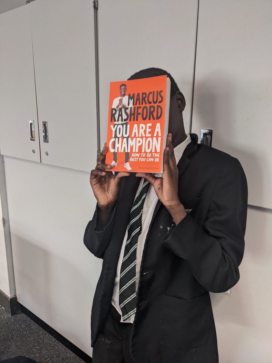 MAEnglishDept's tweet photo. Moussa couldn't wait to start reading @MarcusRashford's book when he finished his assessment yesterday - five pages in, he told me it's 'relatable and inspiring' 😀 (he also said to watch out for him playing for Man Utd one day) 📚⚽ https://t.co/3H7gHoHHaZ
