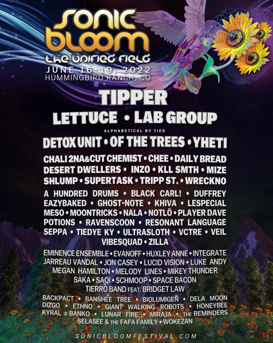 RAVENSCOON's tweet photo. COLORADO!!!! 

see you this summer at sonic bloom alongside an absolutely legendary lineup of friends &amp; inspirations 👾 https://t.co/o5R8b6rUAI