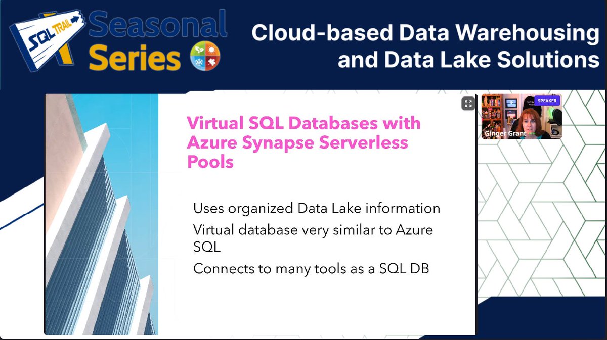 sqldatapartners's tweet photo. What is a Virtual Database? @DesertIsleSQL is providing the answers on the SQL Trail Seasonal Series #sqltrail #seasonalseries #sqldatapartners #azure #microsoft #excel #sqlserver #datalake #powerbi #virtualdatabase https://t.co/C5D9v2eGsN