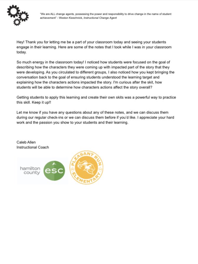 CalebCAllen's tweet photo. Feedback is impactful when it’s specific, but more important immediate!
This coaching tool I can capture specific notes in a Form and send it to a teacher immediately after leaving their room in a pdf #educoach #LeadChangeEd #edchat https://t.co/P6lUAYca6J