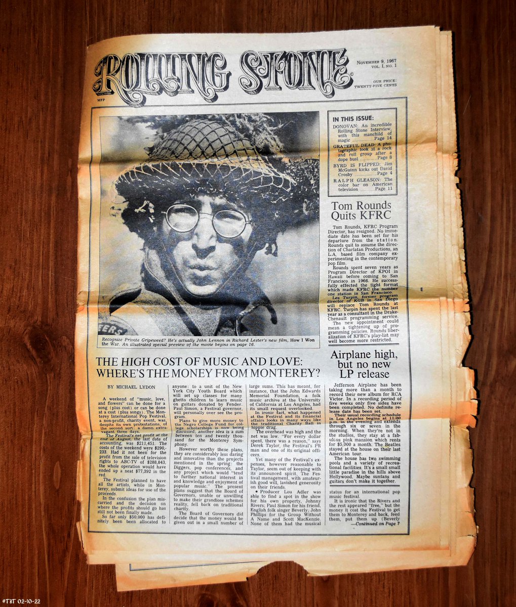 MikeSlickster's tweet photo. #MidAfternoonBreak #ThrowbackThursday #TBT #Photography Found while cleaning out the Black-hole Closet: The first edition of @RollingStone from 1967. Almost the weekend. Enjoy the rest of your day! https://t.co/PGl1WEJgXQ