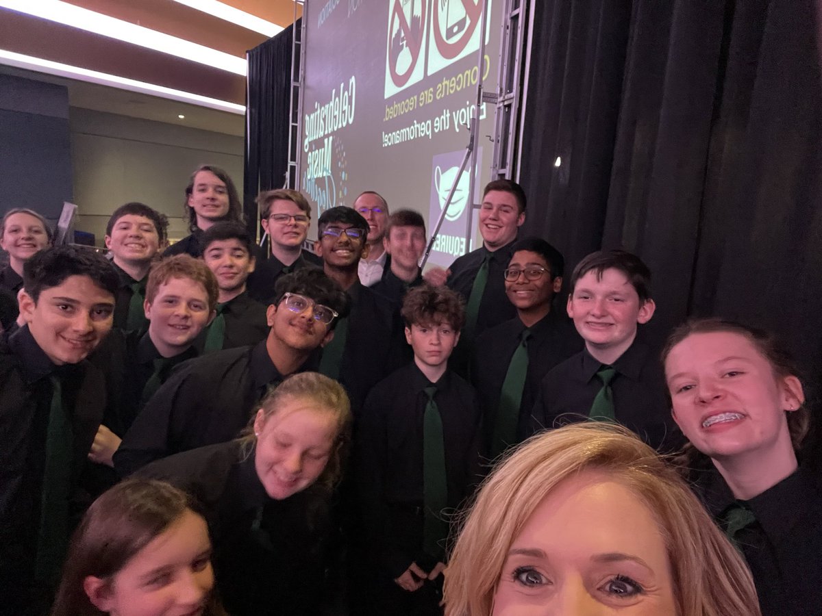 Hferguson28's tweet photo. I am so incredibly proud of our students and teachers.  PROSPER PRIDE was in full force today! #TMEA2022 @PISDReynolds @Reynoldsmsband @JohnAlstrin https://t.co/dSLih6ggRt