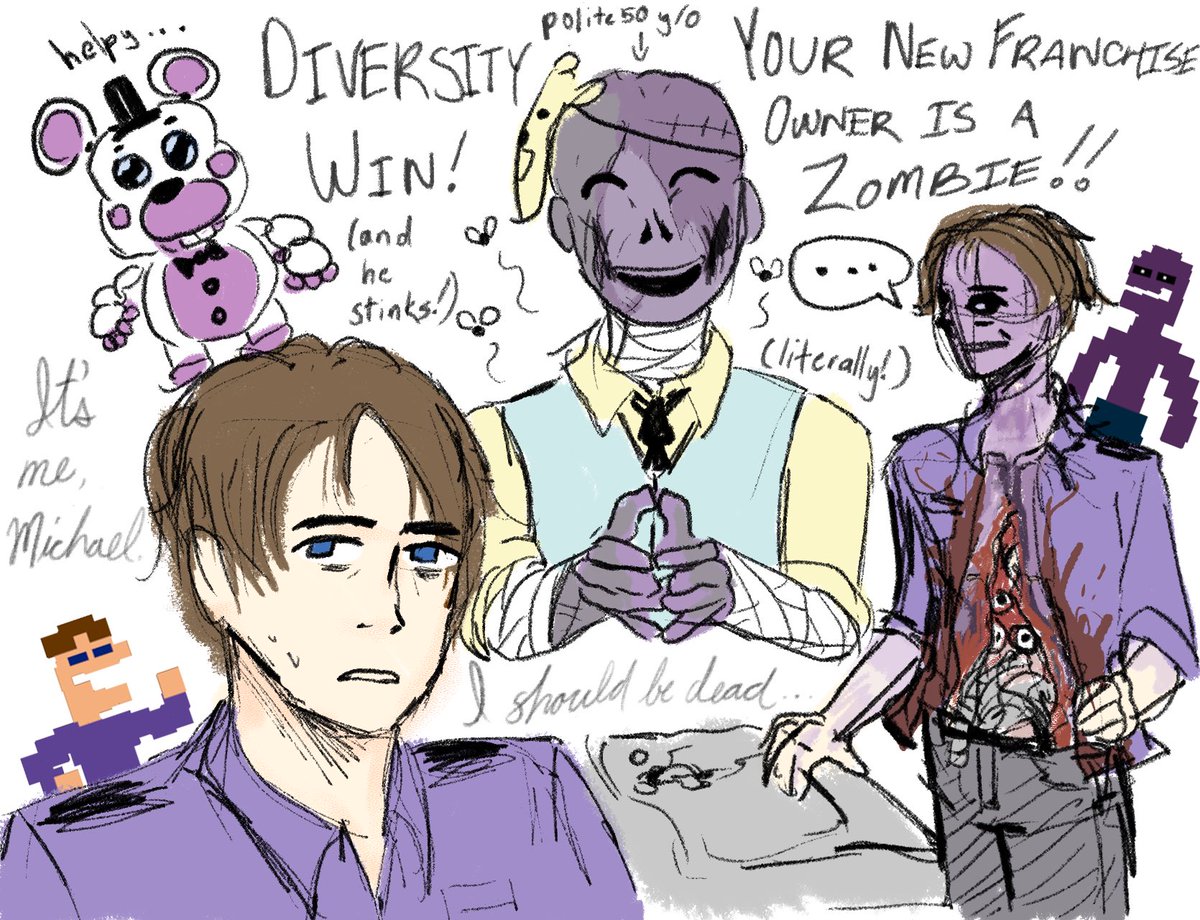 miiversian's tweet photo. gore , blood tw

congrats to michael afton for being the most purple white boy of the year 
#MichaelAfton https://t.co/B5Sq3SF17H