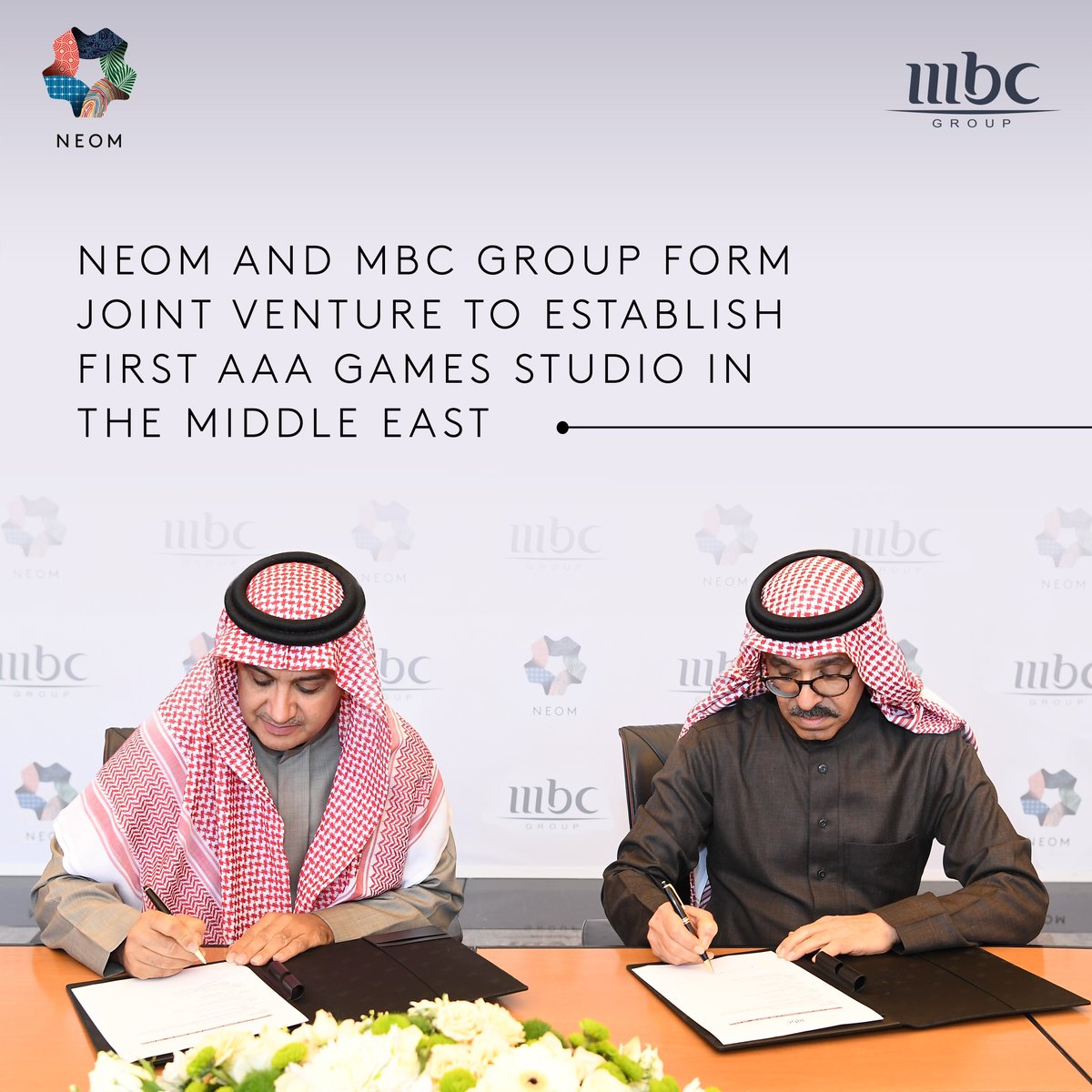 NEOM's tweet image. We are kicking off a new era of creativity with @MBC_Group to establish the first AAA games development studio in the region - it will relocate to NEOM’s Media Hub in 2023 and produce high-production-value games for local, regional and international gamers. 

#NEOM
