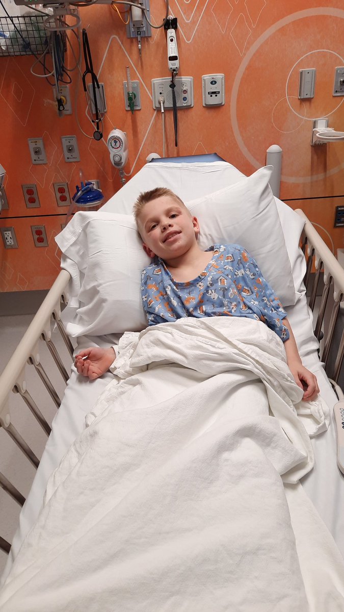 Getting ready to go back again for a small procedure. Bravest boy I know!