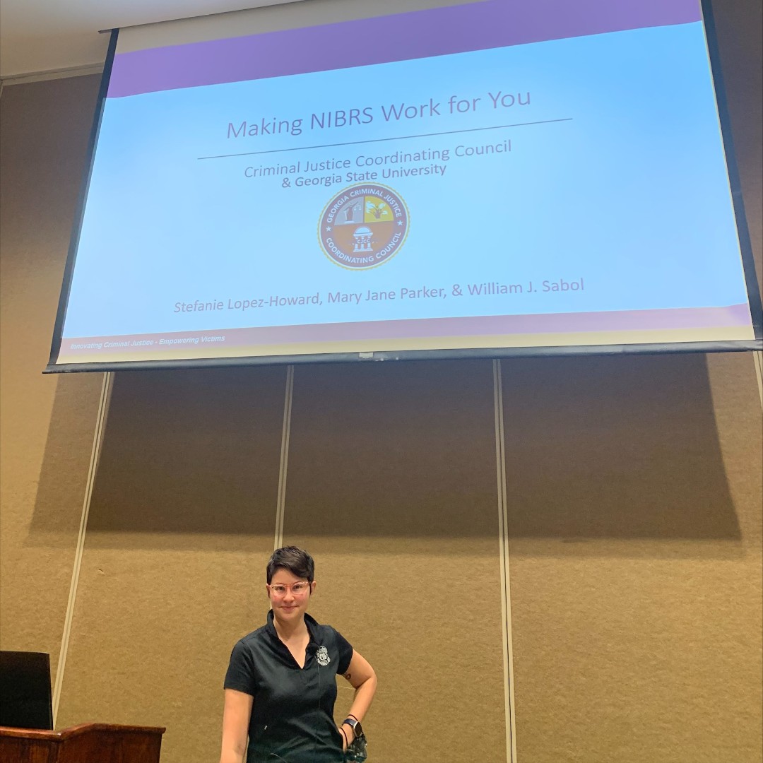 gacjcc's tweet photo. This week, CJCC's Statistical Analysis Center Director, Stefanie Lopez-Howard @SuperDataGeek, shared how CJCC can help law enforcement agencies analyze NIBRS data for #strategy at the #GAChiefs #WinterConference #DataDriven https://t.co/RhR01p64Vp
