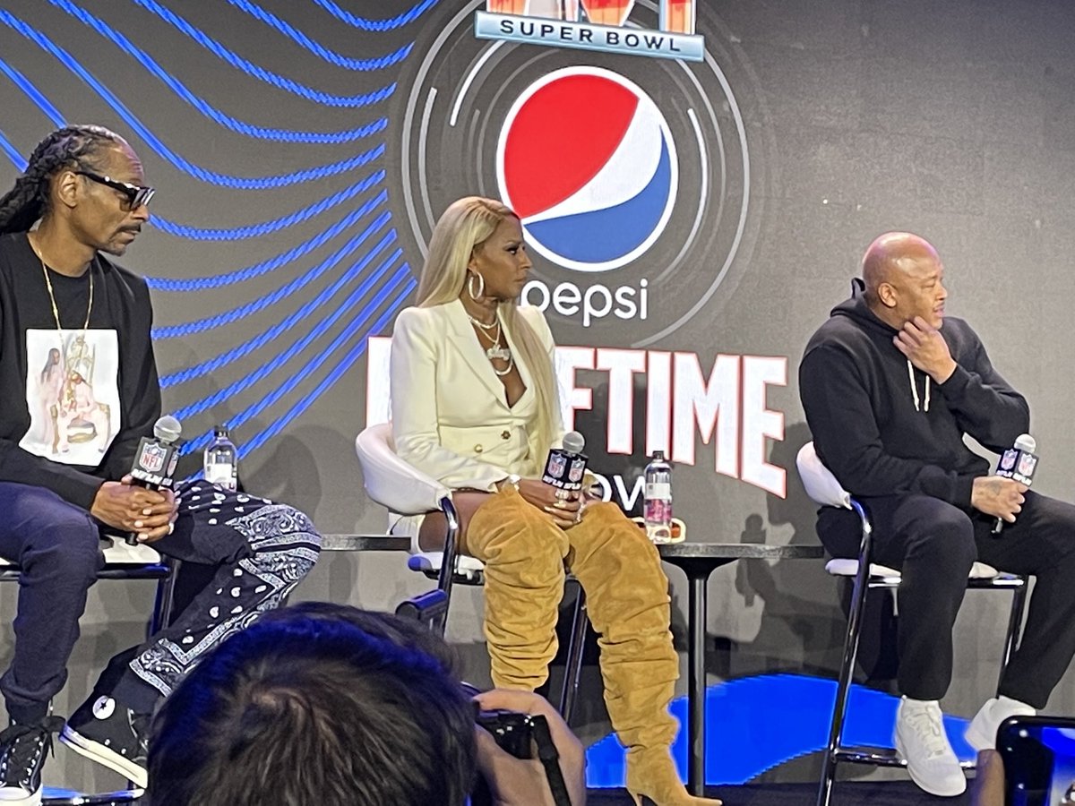 Eminem did not show up at Super Bowl Halftime show press conference. 

But he will be on <a href="/Shade45/">Shade45</a> with <a href="/RealSway/">Sway Calloway</a> tomorrow!