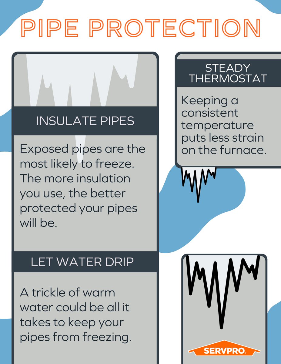 ServproPC's tweet image. Protect your wallet by protecting your pipes. Ensure your home or business&apos;s pipes stay warm with these tips from State Farm bddy.me/3JdF7eA