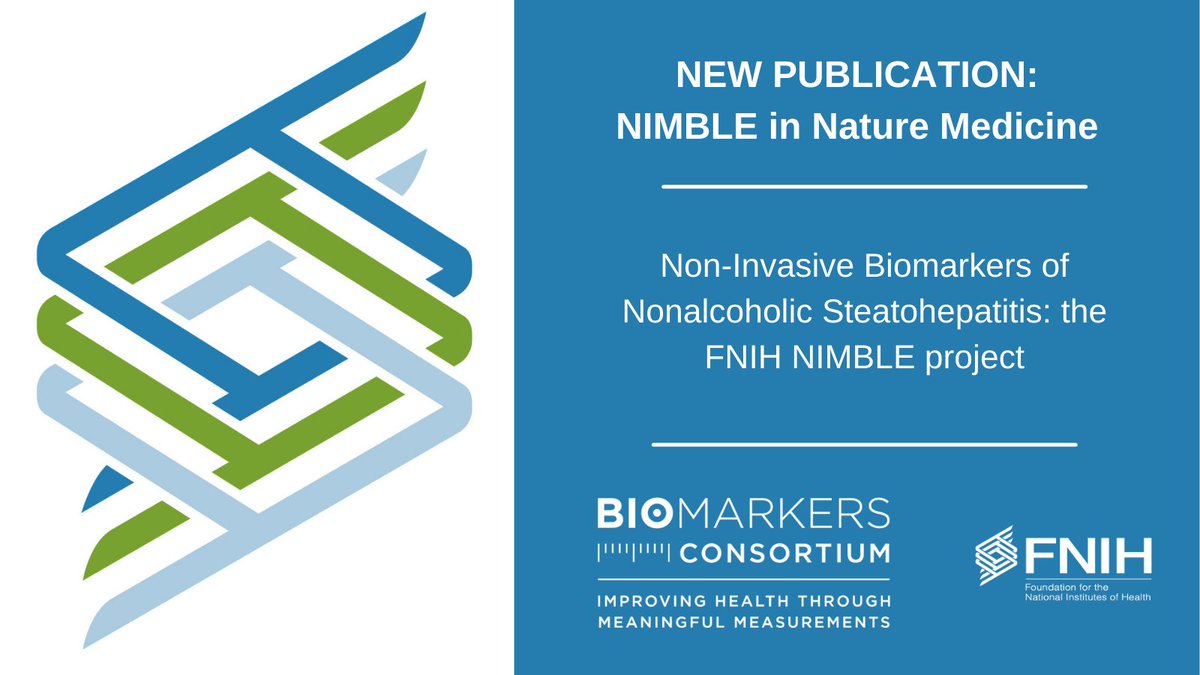 FNIH_Org's tweet photo. The NIMBLE project is featured in a new publication in @Nature Medicine! Spearheaded by the FNIH, the project convenes partners to identify non-invasive methods of diagnosing and assessing disease progression in non-alcoholic steatohepatitis (NASH).

Read: https://t.co/Jjh1pgGoSS https://t.co/MjPdlAWN5H