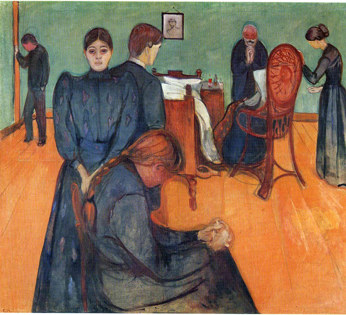 artistmunch's tweet photo. Death in the sickroom, 1893 https://t.co/dX11vLVo5p #expressionism #munch https://t.co/WPRKwU8lln