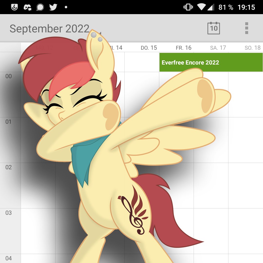 Save the date, prepare your vacation request and slap it in the face of your boss - Grab your tent and restock on beer, ponies and earplugs, because Everfree Encore will happen from 16th to 18th of September 2022 (Location TBA) - Stay tuned for upcoming news!