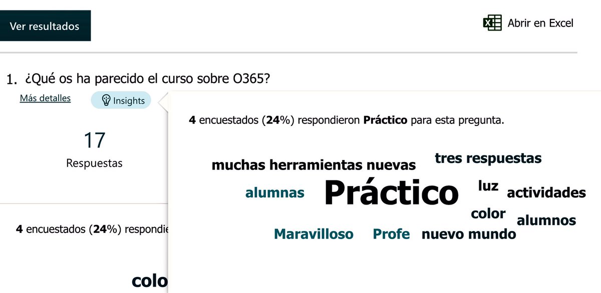 jpmarttor's tweet photo. Hoy, trabajando con los profesores del IES El Pla (Alicante), en la formación de @MicrosoftTeams y sus múltiples posibilidades en educación, hemos utilizado una nueva característica increíble de @MicrosoftForms para la evaluación. La nube de palabras. @GVAeducacio @GVA_Cefire https://t.co/aMNgviiBjc
