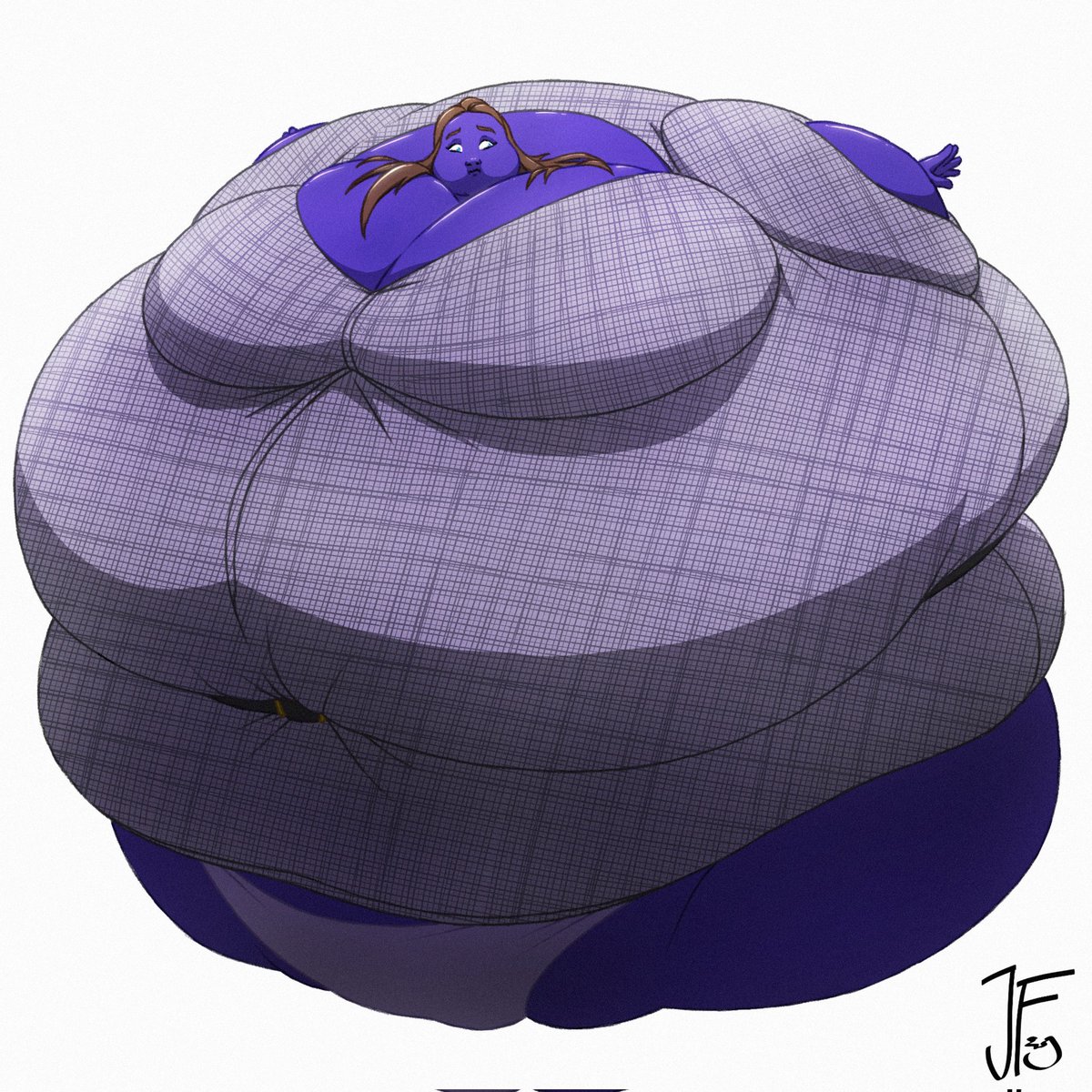 FlaterJuicy's tweet photo. [COMMISSION]
A dream come true!
She wznted to become a huge Blueberry, and the my specials abilities have talked! TADAMM!!

This comms is a bit old to be honest, but I wanted to share it anyway here and on DA, because, she looks damn pretty nice 😉🔵
.
.
#blueberryinflation https://t.co/1P76jZA5k4