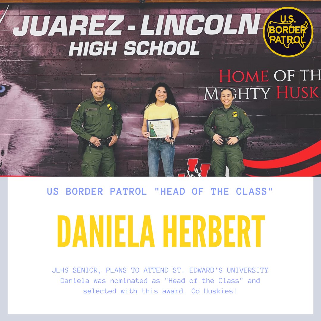 JLHSGOCenter's tweet photo. Introducing your Class of 2022 HOC presented by the RGV Sector of the US Border Patrol 🌟 https://t.co/aVs3abSTnF