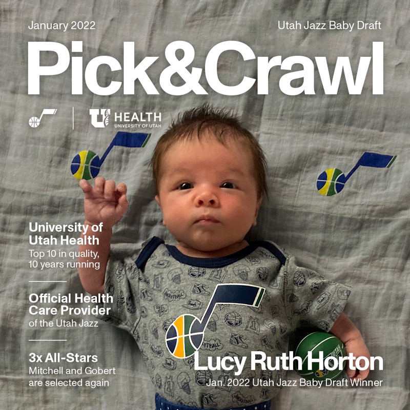 utahjazz's tweet photo. Congratulations to Lucy Ruth Horton on being the @UofUHealth #BabyDraft winner for January 2022!

Babies born ANYWHERE in the state of Utah will be selected each month for some great prizes so enter to win!