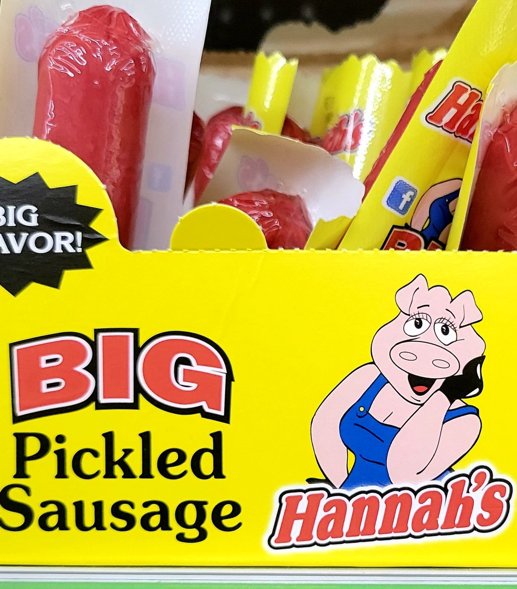 BrianJay6's tweet photo. How can I resist the come-hither look of such an alluring cartoon pig mascot? #pickledsausage, #questionableingredients, #junkfood https://t.co/qb247I339Z