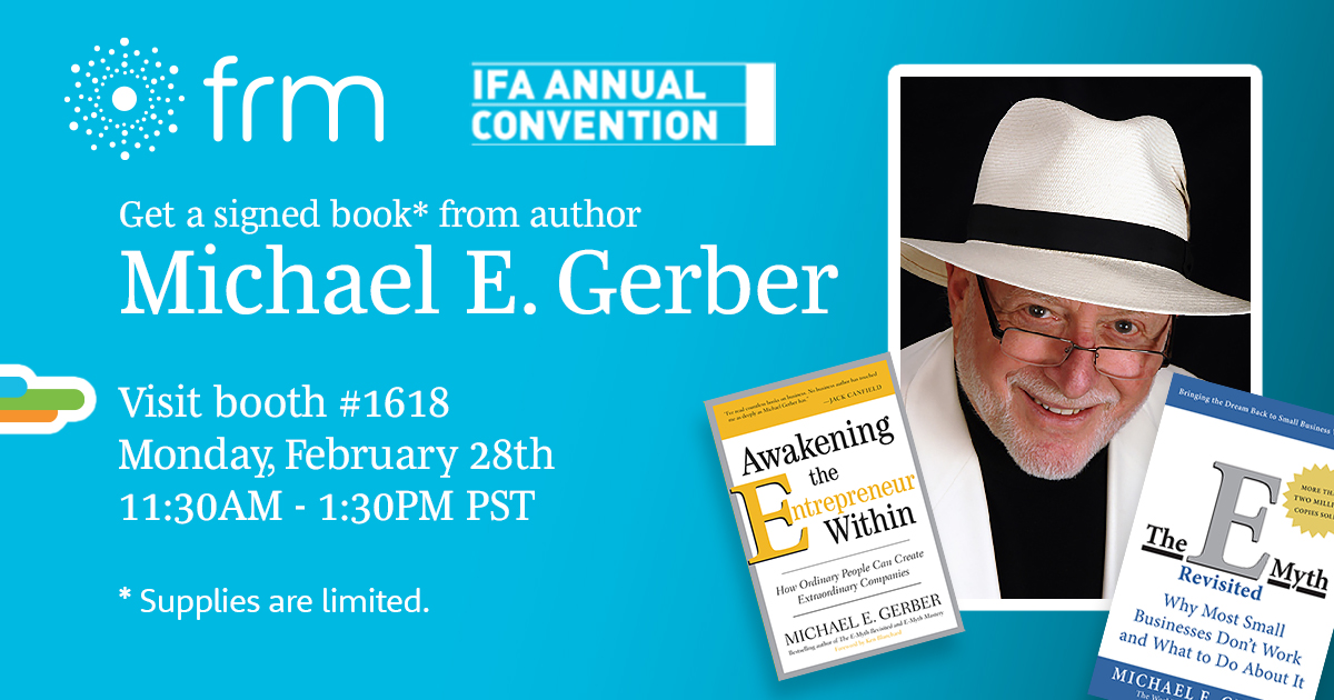 FRMsolutions's tweet image. FRM is proud to announce Michael E. Gerber as our special guests at IFA 2022. Plan to come by and get your signed book. Supplies are limited so plan accordingly.
#IFA2022 #franchising #franchise #franchisedevelopment #convention #franchiseconvention #franchisecommunity